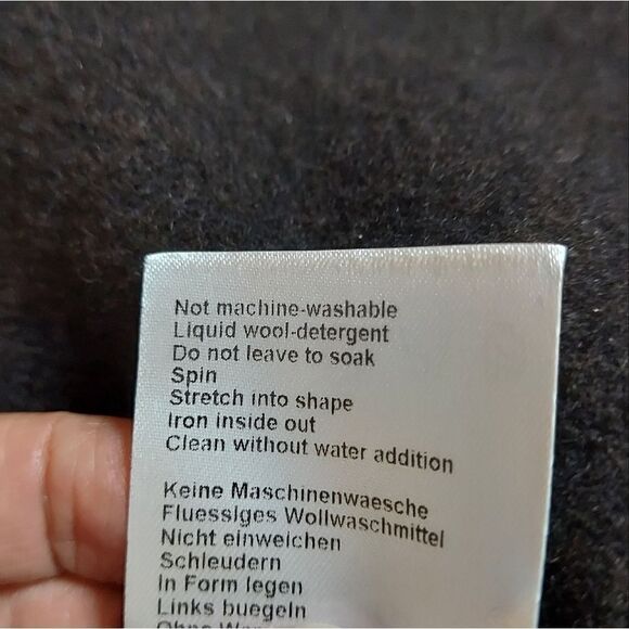 𝅺MARCCAIN Felted Wool Fringe Jacket Black Felted Jacket Size N 2 - Picture 11 of 13